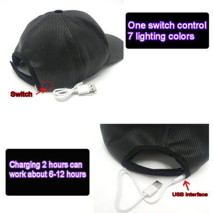 LED Fiber Optic Luminous Hat Couple Luminous Hat Outdoor Luminous Cap Performance Hat