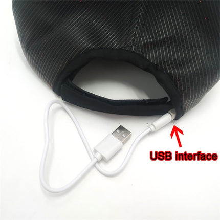 LED Fiber Optic Luminous Hat Couple Luminous Hat Outdoor Luminous Cap Performance Hat, White Colorful Light, Black Colorful Light