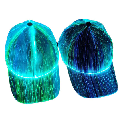 LED Fiber Optic Luminous Hat Couple Luminous Hat Outdoor Luminous Cap Performance Hat