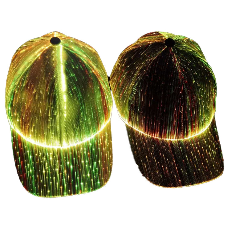 LED Fiber Optic Luminous Hat Couple Luminous Hat Outdoor Luminous Cap Performance Hat