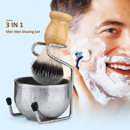 B3004 3 Pcs/Set Men Styling Tools Nylon Beard Brush Rack Foam Bowl