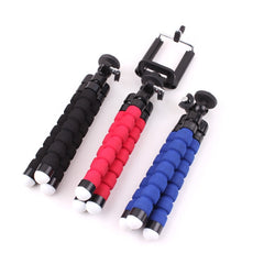5 PCS Octopus Photography Sponge Mobile Phone Stand Portable Lazy Adjustable Vibrato Live Tripod Stand, With Phone Clip (Black), Without Phone Clip