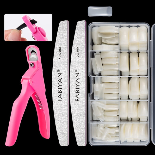 FABIYAN Nail Brush Nail Piece Set Nail Art Polishing Supplies Set, Natural Semi-sticked Small Set, Transparent Semi-sticked Small Set, Natural Full-sticked Small Set, Transparent Full-sticked Small Set, Natural Small Set, Transparent Small Set���������...