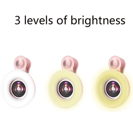 Mobile Phone Macro Lens Beauty Makeup Selfie Light, Pink, Black