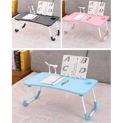 USB Folding Computer Desk With Fan & Lamp, Size: 60x40x28cm, Cool Black, Teenage Pink, Sky Blue, White Maple, Walnut, Eye Grotection Green