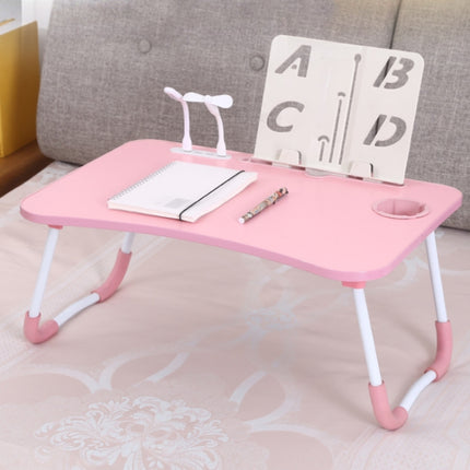 USB Folding Computer Desk With Fan & Lamp, Size: 60x40x28cm, Cool Black, Teenage Pink, Sky Blue, White Maple, Walnut, Eye Grotection Green