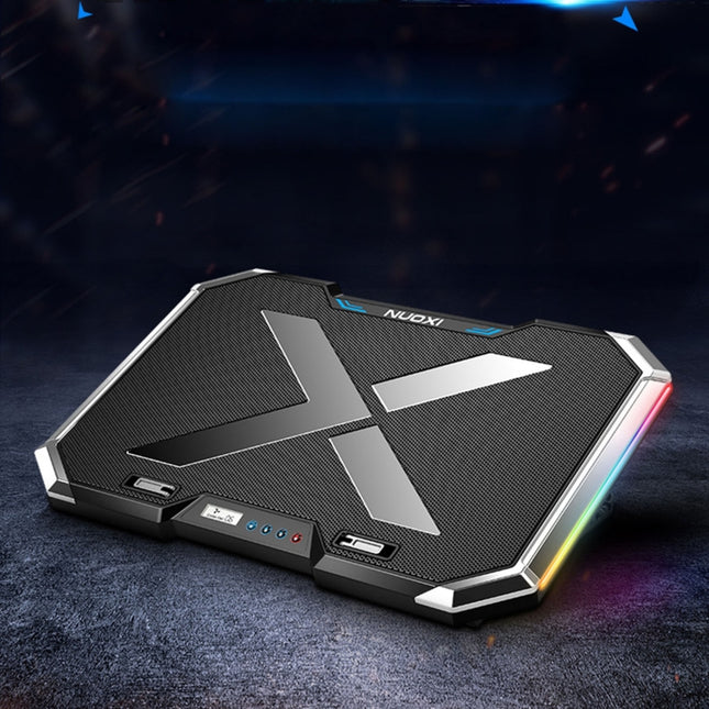 NUOXI Q8 Notebook Radiator LCD Screen Button Controllable RBG Luminescence Computer Cooling Base