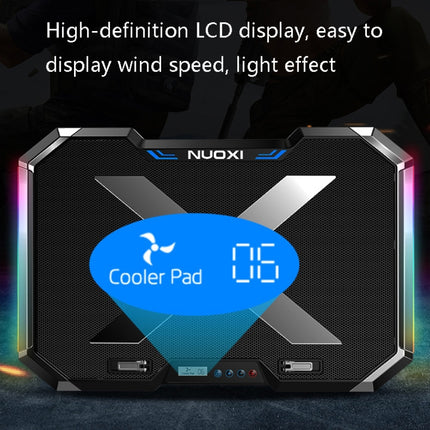 NUOXI Q8 Notebook Radiator LCD Screen Button Controllable RBG Luminescence Computer Cooling Base