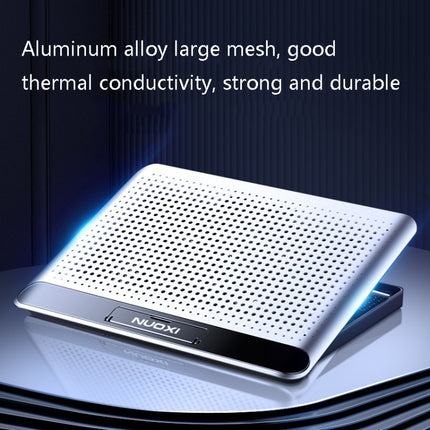 NUOXI Q5 Notebook Radiator Base Computer Aluminum Alloy Plate Pad Fan Bracket, Silver, Black