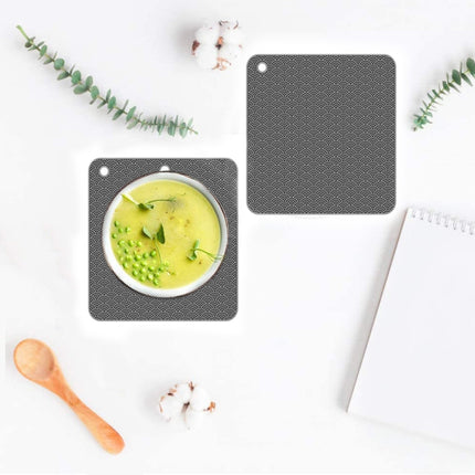 Geometry Kitchen Silicone Pot Holder Heat Insulation Pad Round(Black), Square(Gray), Round(Gray), Square(Black), Round(Black)