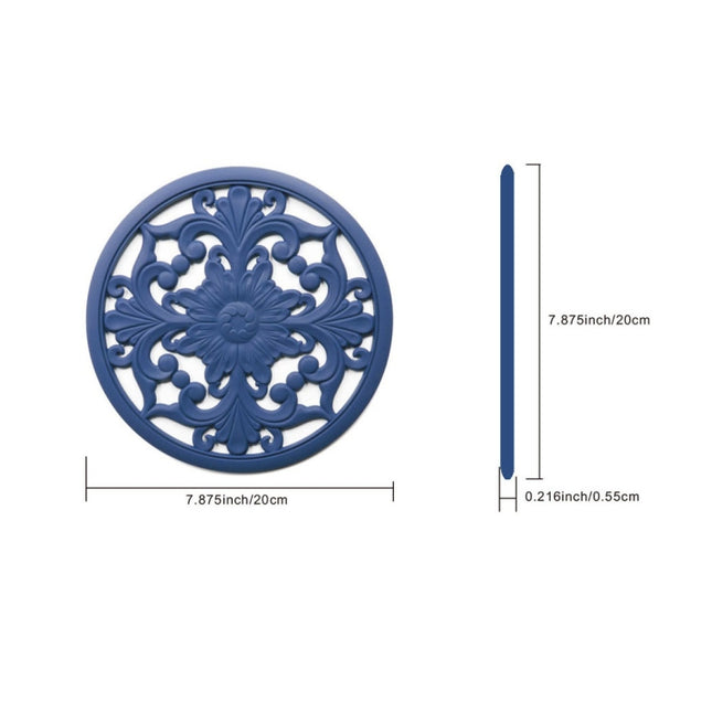 3 in 1 Hollow Flower Silicone Heat Insulation Pad Anti-Scalding Pot Bowl Pad Set, Black, Yellow, Blue, Green, Purple, Gray