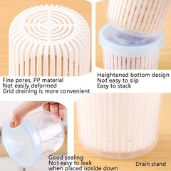 Onion Ginger Garlic Drainage Storage Box Kitchen Vegetable Plastic Storage Box Refrigerator Seal Storage Box, White