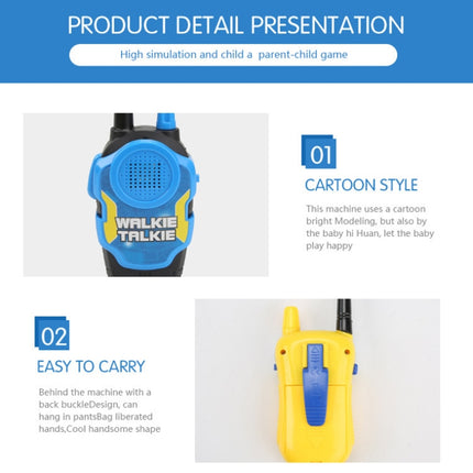 1 Pair Intelligent Wireless Call Walkie-Talkie Remote Dialogue Interactive Children Toys, 1 Pair Yellow, 1 Pair Green, 1 Pair Blue
