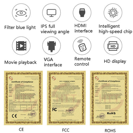 YB-700A-1 7 Inch 12/24V HD Car Monitor Display HDMI VGA AV Interface Home Computer Video Player Resolution:, 1024 x 600