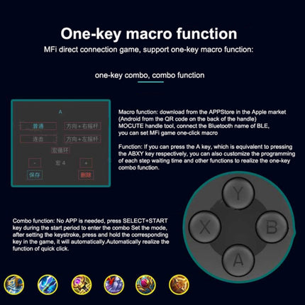 Mocute 060 Stretch Dual Joystick Bluetooth Gamepad für Android und iOS 13.4 oder höher, Schwarz