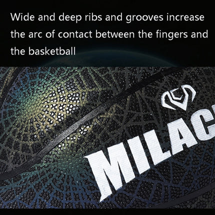 MILACHIC Number 7 Rainbow Reflective Cool Basketball, Stripe 6734, Spider Pattern 6735, Gray 6736