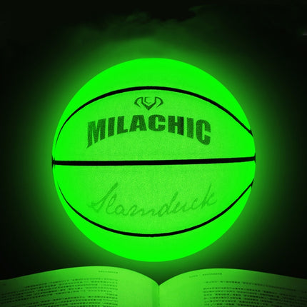 MILACHIC Number 7 Fluorescent Green Holographic Reflective Basketball, Fluorescent Green