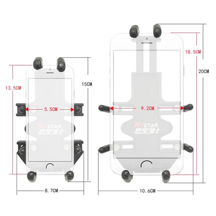 N-STAR NJN002 Motorcycle Metal Aluminum Alloy Universal Anti-Theft Mobile Phone Bracket, NJN002(T-shaped Ball Head Installation)