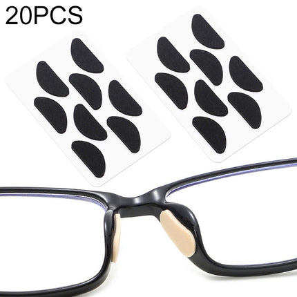 20 PCS Glasses Nose Strip Soft EVA Sponge Nose Mat Comfortable No Pressure Mark Does Not Remove Makeup Anti-Height Eye Frame Nose, D-type Black 1.0mm