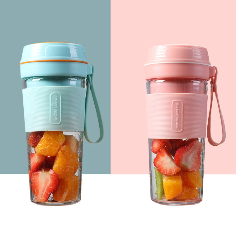 FS1300 Mini Juicer Home Portable Cooking Machine Student Juice Cup Juicer, Cherry Blossom Double Blade, Gem Blue Four Blade, Cherry Blossom Four  Blade