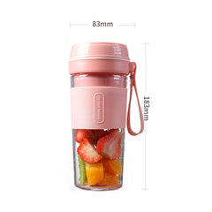 FS1300 Mini Juicer Home Portable Cooking Machine Student Juice Cup Juicer, Cherry Blossom Double Blade, Gem Blue Four Blade, Cherry Blossom Four  Blade