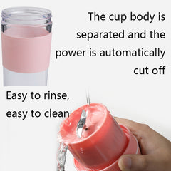 FS1300 Mini Juicer Home Portable Cooking Machine Student Juice Cup Juicer, Cherry Blossom Double Blade, Gem Blue Four Blade, Cherry Blossom Four  Blade