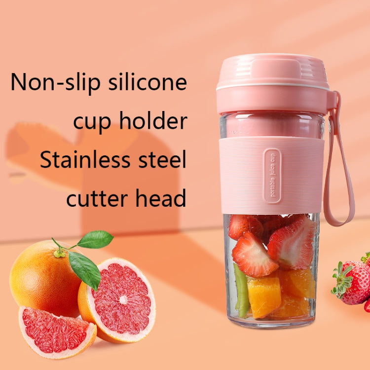 FS1300 Mini Juicer Home Portable Cooking Machine Student Juice Cup Juicer, Cherry Blossom Double Blade, Gem Blue Four Blade, Cherry Blossom Four  Blade