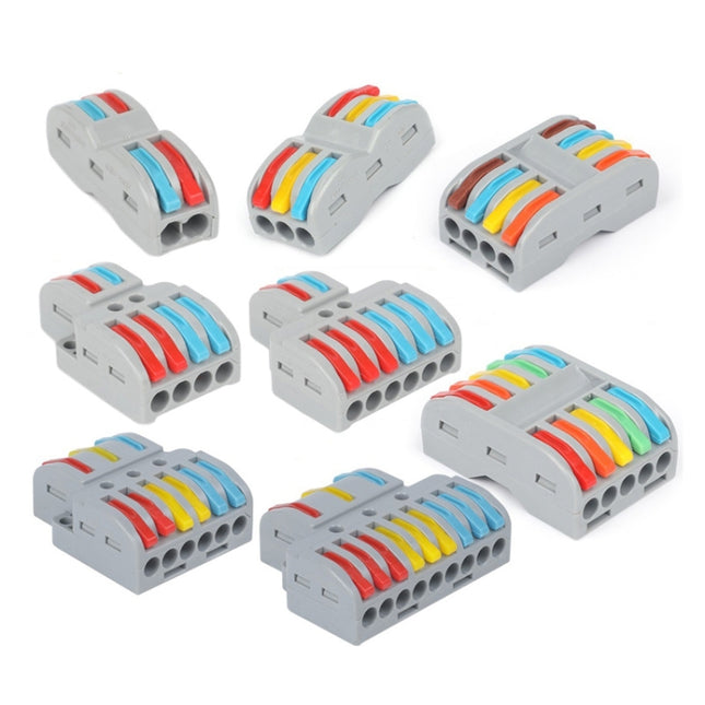 SPL-2 2 In 3 Out Colorful Quick Line Terminal Multi-Function Dismantling Wire Connection Terminal, SPL-2 2 In 3 Out, SPL-3 3 In 3 Out, SPL-42 2 In 4 Out, SPL-62 2 In 6 Out, SPL-63 3 In 6 Out, SPL-93 3 In 9 Out, LT-624 2 In 4 Out, LT-626 2 In 6 Out�����...