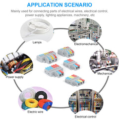 SPL-2 2 In 3 Out Colorful Quick Line Terminal Multi-Function Dismantling Wire Connection Terminal, SPL-2 2 In 3 Out, SPL-3 3 In 3 Out, SPL-42 2 In 4 Out, SPL-62 2 In 6 Out, SPL-63 3 In 6 Out, SPL-93 3 In 9 Out, LT-624 2 In 4 Out, LT-626 2 In 6 Out