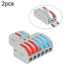 SPL-2 2 In 3 Out Colorful Quick Line Terminal Multi-Function Dismantling Wire Connection Terminal, SPL-2 2 In 3 Out, SPL-3 3 In 3 Out, SPL-42 2 In 4 Out, SPL-62 2 In 6 Out, SPL-63 3 In 6 Out, SPL-93 3 In 9 Out, LT-624 2 In 4 Out, LT-626 2 In 6 Out