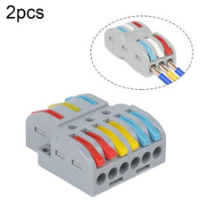 SPL-2 2 In 3 Out Colorful Quick Line Terminal Multi-Function Dismantling Wire Connection Terminal, SPL-2 2 In 3 Out, SPL-3 3 In 3 Out, SPL-42 2 In 4 Out, SPL-62 2 In 6 Out, SPL-63 3 In 6 Out, SPL-93 3 In 9 Out, LT-624 2 In 4 Out, LT-626 2 In 6 Out