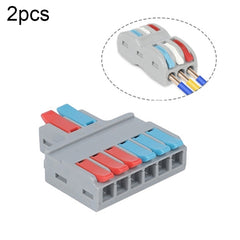 SPL-2 2 In 3 Out Colorful Quick Line Terminal Multi-Function Dismantling Wire Connection Terminal, SPL-2 2 In 3 Out, SPL-3 3 In 3 Out, SPL-42 2 In 4 Out, SPL-62 2 In 6 Out, SPL-63 3 In 6 Out, SPL-93 3 In 9 Out, LT-624 2 In 4 Out, LT-626 2 In 6 Out