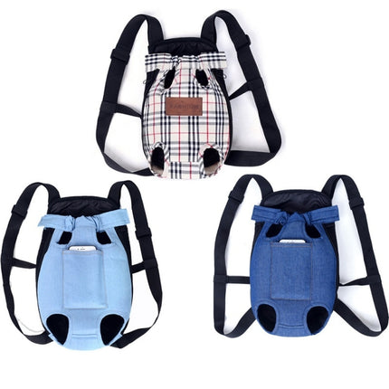 Dog Going Out Foldable On Chest Backpack Pet Carrier Bag, Blue Denim (Four Seasons), Light Color Cowboy (Four Seasons), Apricot Lattice (Four Seasons)