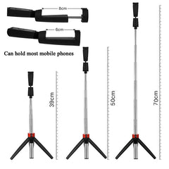 Bluetooth Selfie Stick Integrated Video Broadcasting Tripod Selfie Stick, Black, White