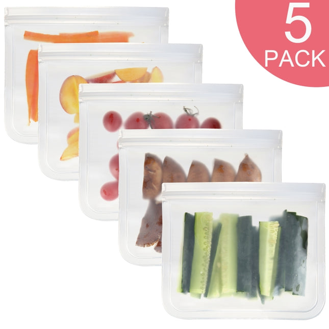 Translucent Frosted PEVA Food Preservation Bag Refrigerator Food Storage Bag Self-Sealing Food Bag, 5 PCS / Set(NO.1x5), 5 PCS / Set(NO.2x5), 6 PCS / Set(NO.1x4+NO.2x2), 10 PCS / Set(NO.1x6+NO.2x4), 12 PCS / Set(NO.1x7+NO.2x5)
