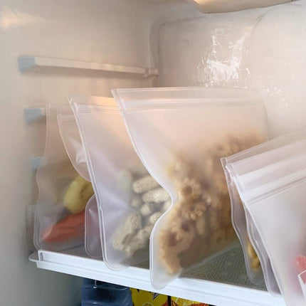 Translucent Frosted PEVA Food Preservation Bag Refrigerator Food Storage Bag Self-Sealing Food Bag, 5 PCS / Set(NO.1x5), 5 PCS / Set(NO.2x5), 6 PCS / Set(NO.1x4+NO.2x2), 10 PCS / Set(NO.1x6+NO.2x4), 12 PCS / Set(NO.1x7+NO.2x5)
