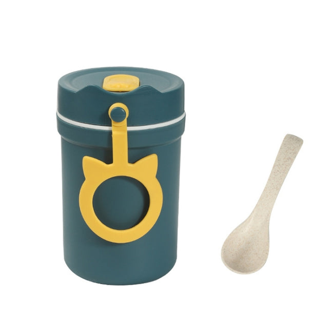 Portable Handle Breakfast Cup Porridge Cup Suitable For Microwave Oven, Style:, Cat Buckle (Dark Blue), Cat Buckle (Hawthorn Red), Cat Buckle (Yellow), Long Band (Dark Blue), Long Band (Red), Long Band (Yellow)