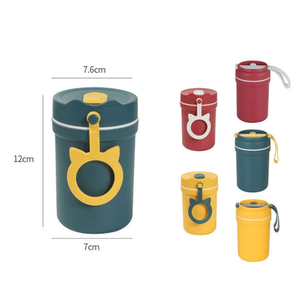 Portable Handle Breakfast Cup Porridge Cup Suitable For Microwave Oven, Style:, Cat Buckle (Dark Blue), Cat Buckle (Hawthorn Red), Cat Buckle (Yellow), Long Band (Dark Blue), Long Band (Red), Long Band (Yellow)