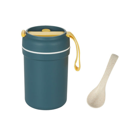 Portable Handle Breakfast Cup Porridge Cup Suitable For Microwave Oven, Style:, Cat Buckle (Dark Blue), Cat Buckle (Hawthorn Red), Cat Buckle (Yellow), Long Band (Dark Blue), Long Band (Red), Long Band (Yellow)