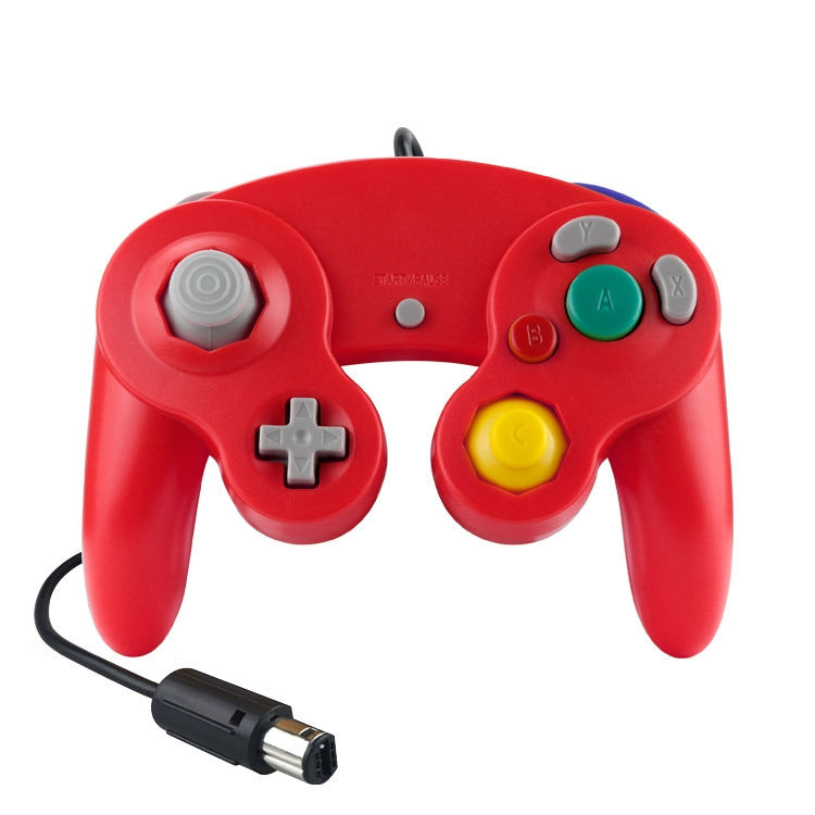 2 PCS Single Point Vibrating Controller Wired Game Controller For Nintendo NGC / Wii, White, Pink, Yellow, Red, Purple, Green, Blue, Black, Silver, Orange