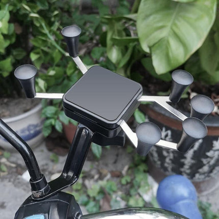 Metal Six Claw Cycling Mobile Phone Bracket Bicycle Motorcycle Electric Car Mobile Phone Bracket, Handle Installation, Rearview Mirror Installation