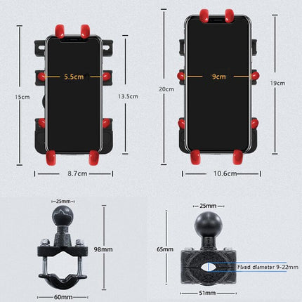 Motorcycle Metal Navigation Mobile Phone Bracket,Style:, Rearview Mirror Installation (Anti-theft), Rearview Mirror Installation (Hand Twist), Thin Tube Fixation (Anti-theft), Thin Tube Fixation (Hand Twist), Handle Installation (Anti-theft)           ...