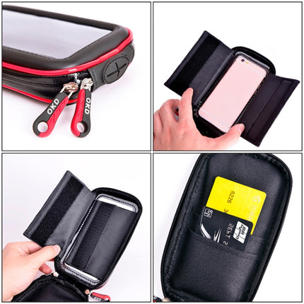 OKD Motorcycle Bicycle Touch Screen Waterproof Mobile Phone Bag Bracket, S, M-4, L-3, XL-4