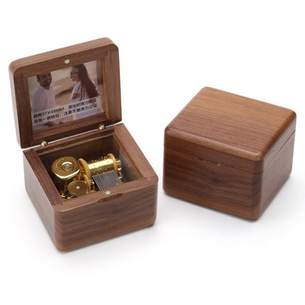 Frame Style Music Box Wooden Music Box Novelty Valentine Day Gift,Style:, Walnut Gold-Plated Movement, Maple Gold-Plated Movement, Rosewood Gold-Plated Movement, Maple Red-Bronze Movement, Walnut Red-Bronze Movement, Rosewood  Red-Bronze Movement