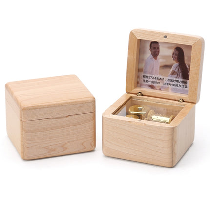 Frame Style Music Box Wooden Music Box Novelty Valentine Day Gift,Style:, Walnut Gold-Plated Movement, Maple Gold-Plated Movement, Rosewood Gold-Plated Movement, Maple Red-Bronze Movement, Walnut Red-Bronze Movement, Rosewood  Red-Bronze Movement