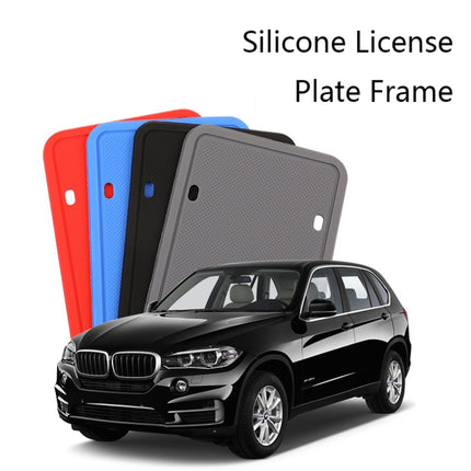 2 Sets Waterproof Rustproof Non-damaging Car Paint Silicone License Plate Frame, US Black, US Gray, US Red, US Blue, Black, Gray, Red, Blue