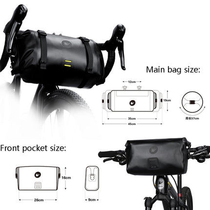 Rhinowalk X21998 Full 12L Waterproof Large Capacity Front Hanging Bag Off-Road Long-Distance Cycling Bag, Rhinowalk X21998