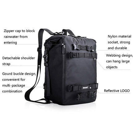 Rhinowalk Multi-Function Motorcycle Rear Seat Bag Combination Rear Shelf Pannier, Black 10L, Yellow 10L, Black 20L, Yellow 20L, Black 30L, Yellow 30L