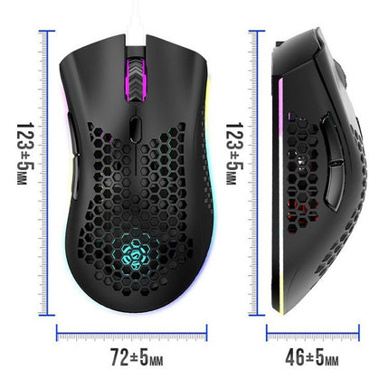 K-Snake BM600 1600 DPI 7-keys Hollow Lightweight Wireless Charging RGB Colorful Gaming Mouse
