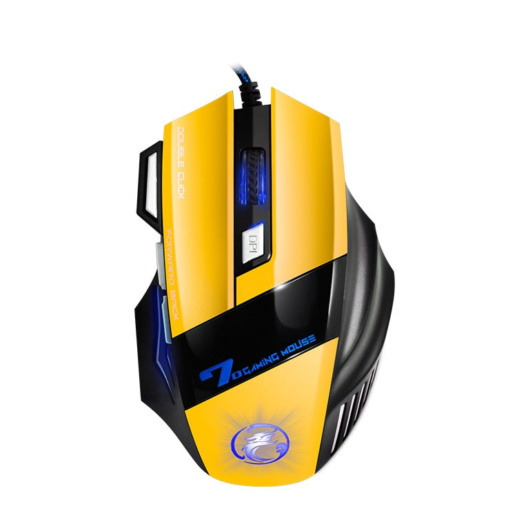 IMICE X7 2400 DPI 7-Key Wired Gaming Mouse with Colorful Breathing Light, Cable Length: 1.8m, Skin Black E-commerce Version, Sunset Yellow E-commerce Version, Skin Black Color Box Version, Sunset Yellow Color Box Version